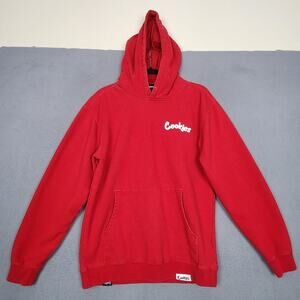Cookies Hoodie Mens Medium Red Pullover Thank You For Smoking With Us Graphic